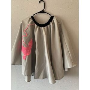 Poodle Skirt Grey Pink Stretch Waistband Medium Rubies Made In USA Vintage Adult